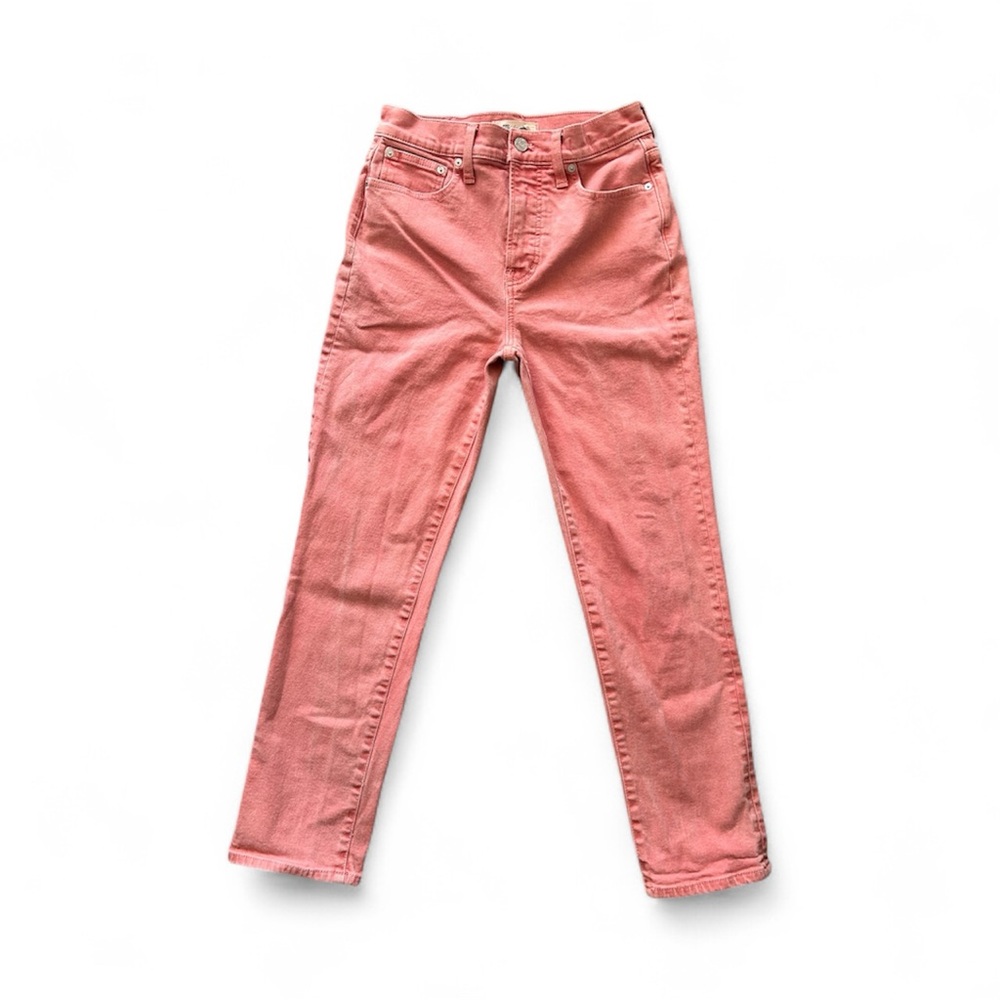 Madewell Perfect Vintage Denim Jean Size 26 (27x28) Pink Botanical Dye Edition
